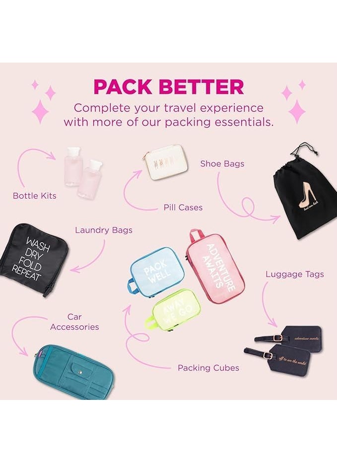 Miamica Miamica Shoe Bag Blue Butterfly  11 x 9 x 025  Cute Shoe Bag for Women Protects Footwear and Luggage  Shoe Bag with Interior Divider  Fits 12 Pairs of Shoes m32156  - Image 4