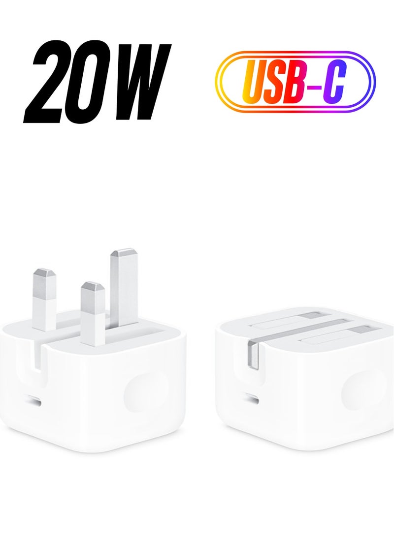 Phone Planet Pack of 2 USB C Adapter, 20W Fast Charging Wall Adapter Foldable PD Charger Compatible with Iphone 13 Pro max  - Image 1