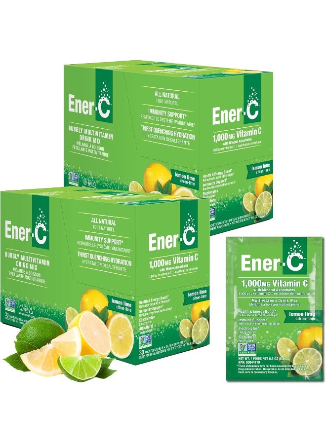 Ener-C Multivitamin Drink Mix - Vitamin Packets for Water, Electrolytes Powder Packets, Vitamin Drink Mix, Hydration Liquid Mix, Immune Booster for Adults, Healthy Energy - Lemon Lime, 60 Count - Image 1