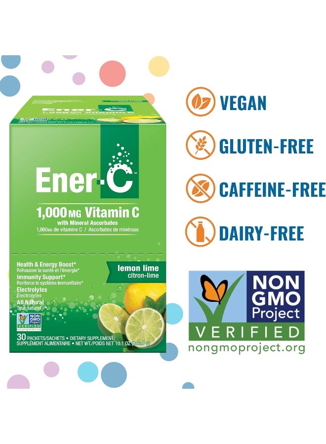 Ener-C Multivitamin Drink Mix - Vitamin Packets for Water, Electrolytes Powder Packets, Vitamin Drink Mix, Hydration Liquid Mix, Immune Booster for Adults, Healthy Energy - Lemon Lime, 60 Count - Image 2