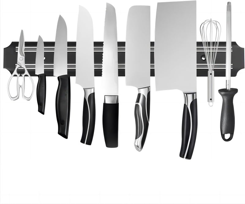 AMUFER Magnetic Knife Holder, 15 Inch Magnetic Knife Strips, Magnetic Knife Storage Strip, Knife Holder, Knife Rack, Kitchen Utensil Holder, Tool Holder, Multipurpose Magnetic Knife Rack - Image 1