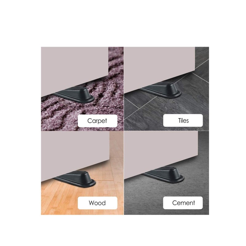 SOLARAE Door Stop Wedge Flexible Door Stopper Rubber 4Pack Home Premium Smart Stackable Slip Resistant Heavy Duty Design 100% Non Toxic Odorless Doorstops Work on All Surfaces Carpet Floors - Image 3