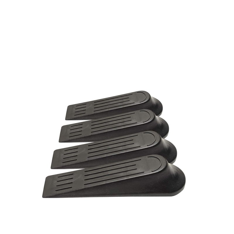 SOLARAE Door Stop Wedge Flexible Door Stopper Rubber 4Pack Home Premium Smart Stackable Slip Resistant Heavy Duty Design 100% Non Toxic Odorless Doorstops Work on All Surfaces Carpet Floors - Image 1