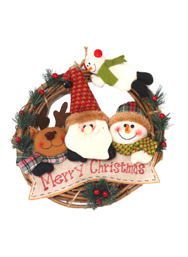 NIBEMINENT Decorative Snowman Wreath Red/Brown/Green 29x29cm - Image 1