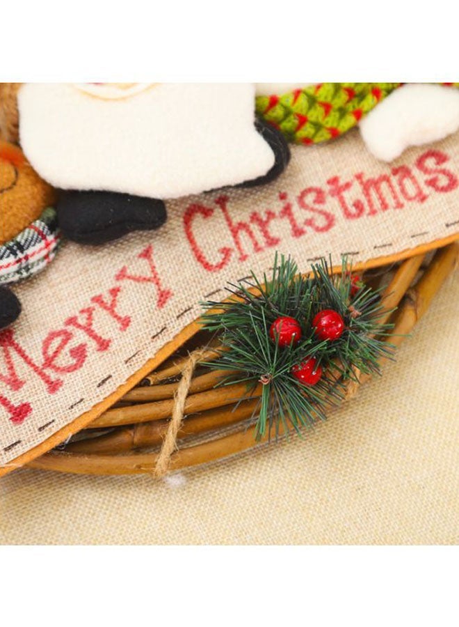 NIBEMINENT Decorative Snowman Wreath Red/Brown/Green 29x29cm - Image 2