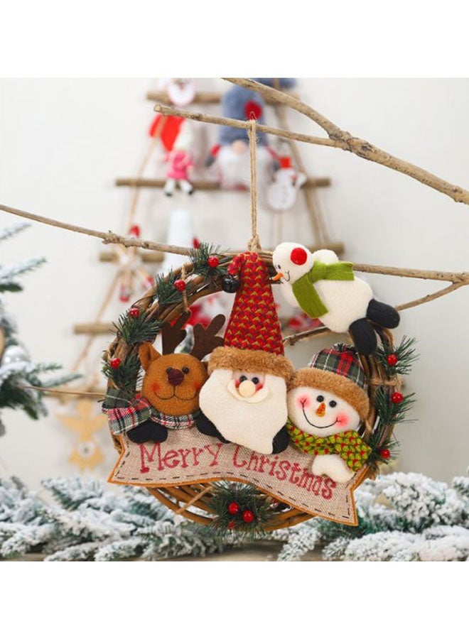NIBEMINENT Decorative Snowman Wreath Red/Brown/Green 29x29cm - Image 3