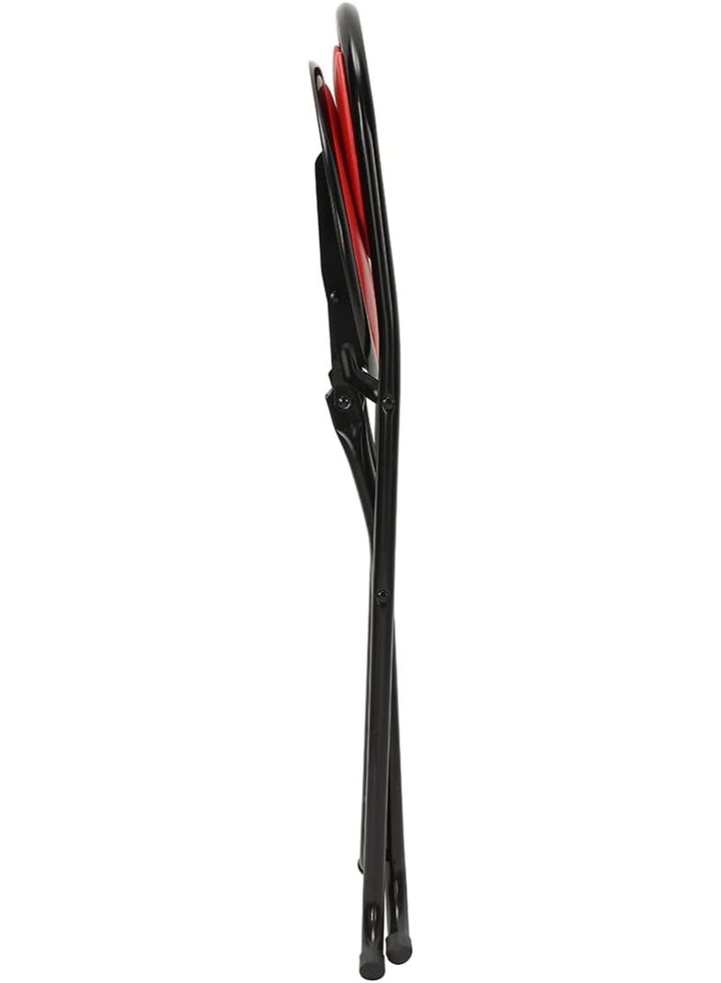 Pro Hanson Portable Metal Folding Chair for Prayers and Trips with PU Soft Back Support, Red - Image 4