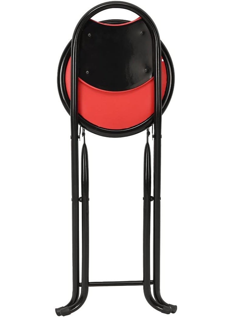 Pro Hanson Portable Metal Folding Chair for Prayers and Trips with PU Soft Back Support, Red - Image 5