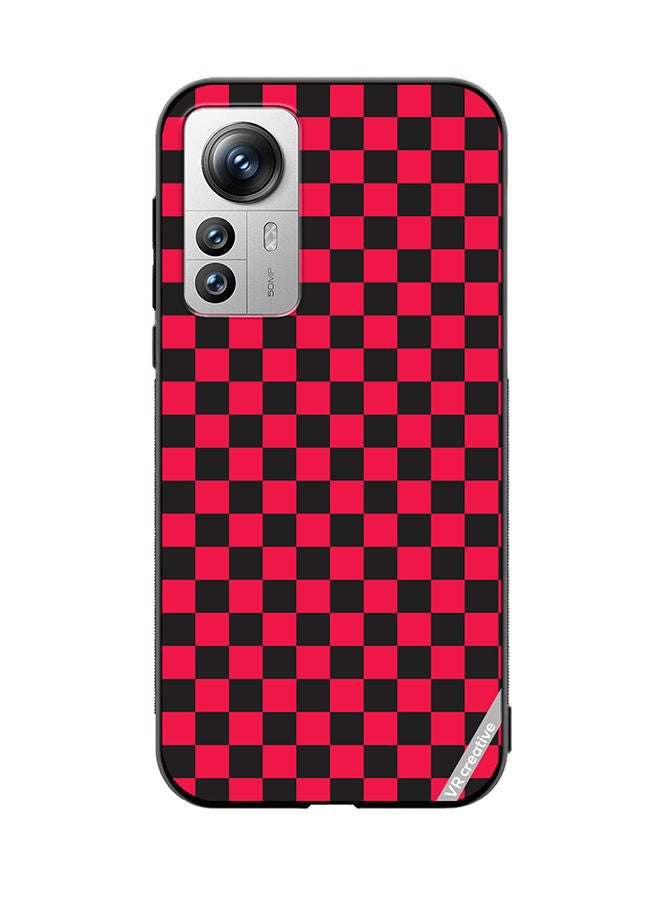 VR CREATIVE Protective Case Cover For Xiaomi 12X Checkerboard Vector Seamless Pattern Design Multicolour - Image 1