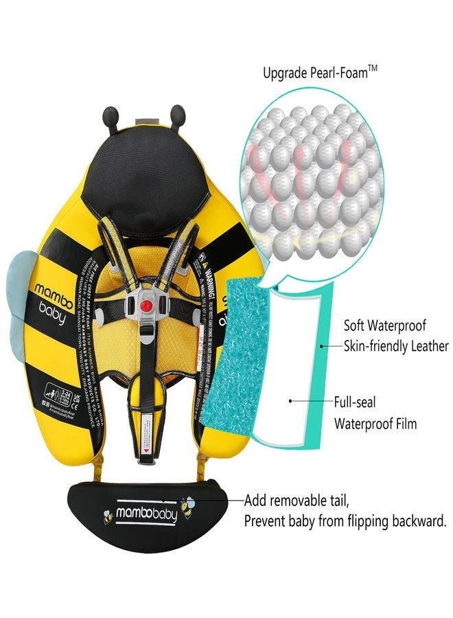 AnjeeIOT Mambobaby Float with Canopy Non-Inflatable Baby Pool Float Infant Solid Swim Float Add Tail Water Floats Smart Swim Trainer for Infant Toddler 3-24 Months, Honey Bee Yellow - Image 2