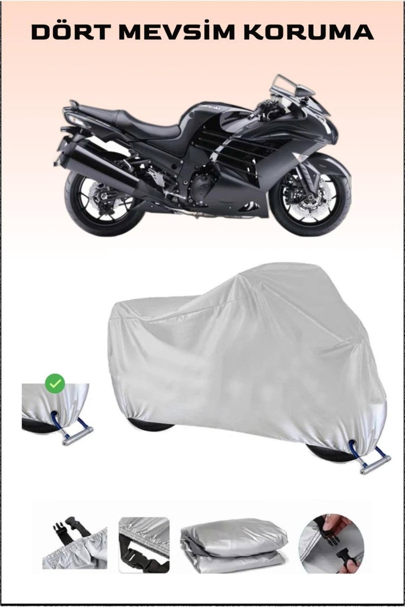 Breen Kawasaki Zzr 1400 ABS Lock Compatible Motorcycle Tarpaulin, Safe, Waterproof Durable Fabric - Image 1