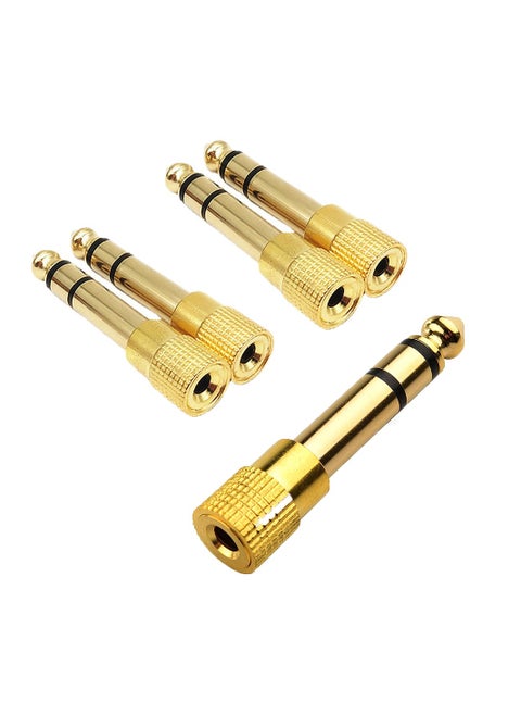 5 Pack 6.35mm Male Plug to 3.5mm Female Socket 1/4 to 1/8 inch Stereo Audio Jack Adapter