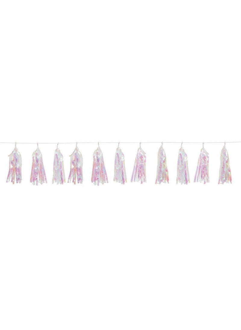 Unique Tassel Garland Shimmer Rainbow Plastic Unicorn Theme 274cm - Image 2
