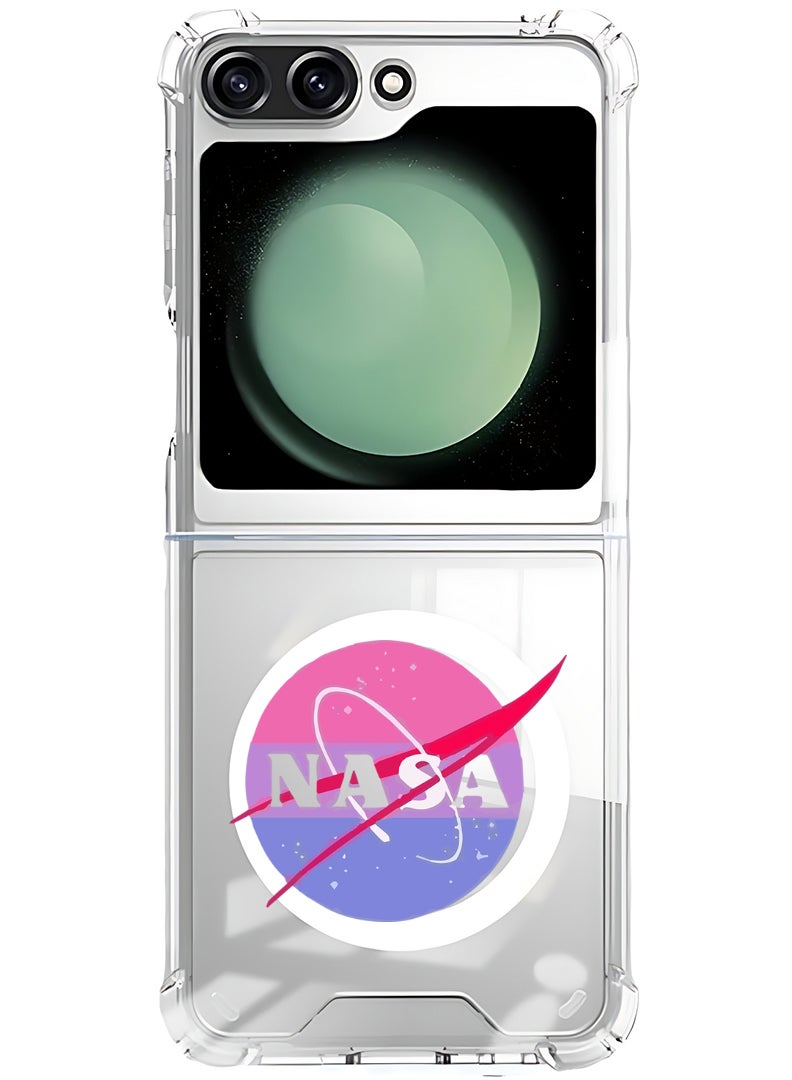 Theodor Magnetic Case for Samsung Galaxy Z Flip 6 Compatible with MagSafe Wireless Charging, Shockproof Phone Bumper Cover Nasa - Image 1