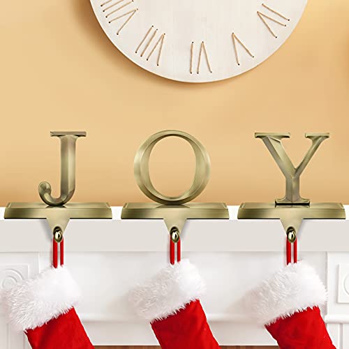 MCEAST Pack of 3 Christmas Stocking Holders Metal Mantel Stocking Clips Fireplace Stocking Hangers for Christams Decoration, Bronze - Image 1