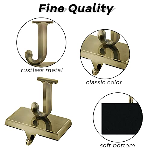 MCEAST Pack of 3 Christmas Stocking Holders Metal Mantel Stocking Clips Fireplace Stocking Hangers for Christams Decoration, Bronze - Image 3