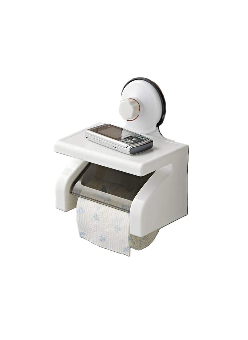 VIPREKHO - VIPREKHO 2 in 1 Toilet Paper Holder Stand Wall Mounted Kitchen Bathroom Tissue Roll Box with Mobile Stand Rack Waterproof Toilet Paper Holder Dispenser Pack of 1 - Image 1