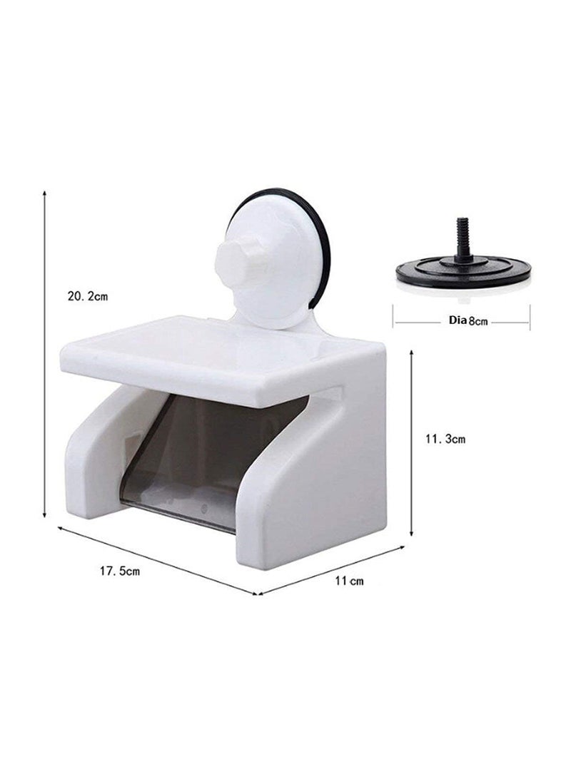VIPREKHO - VIPREKHO 2 in 1 Toilet Paper Holder Stand Wall Mounted Kitchen Bathroom Tissue Roll Box with Mobile Stand Rack Waterproof Toilet Paper Holder Dispenser Pack of 1 - Image 1