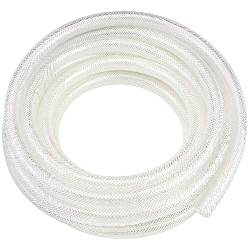1 ID x 10 Ft High Pressure Braided Clear PVC Vinyl Tubing Flexible Vinyl Tube Heavy Duty Reinforced Vinyl Hose Tubing BPA Free and Non Toxic