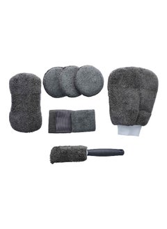 AUTOSMART 9-Piece Soft Microfiber Scratch-Resistant Reusable Car Wash Kit with Storage Bag Grey FLD-TZ010  - Image 1
