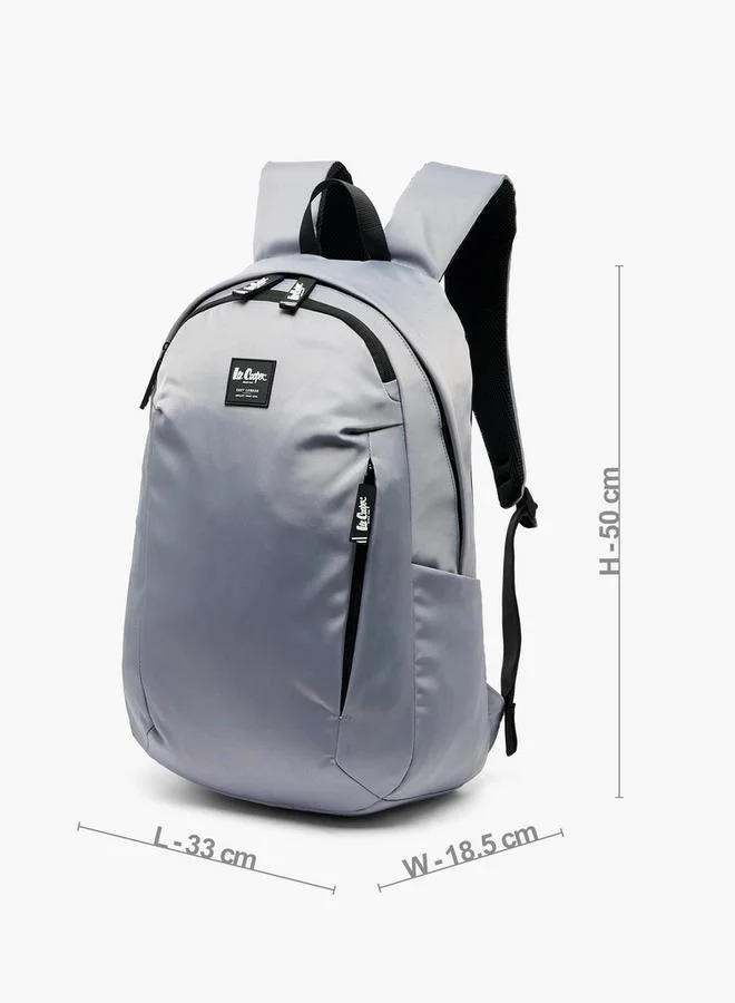 Lee Cooper GREY Solid School Backpack For Kids 13 Years+ With Padded Shoulder Straps  | Best Price UAE