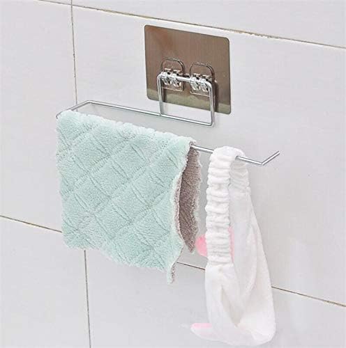 Fezda Fezda Stainless Steel Self Adhesive Napkin Ring Wall Mount Towel Hanging Holder with Magic Adhesive Pad Kitchen Paper Roll Holder Tissue Paper Stand Towel Bar Hanger for Washbasin use Pack of 1  - Image 4