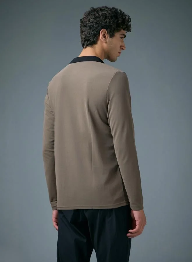 Technosport  Technosport Men Slim Fit Contrast Panel Polo for Men | Best Price UAE