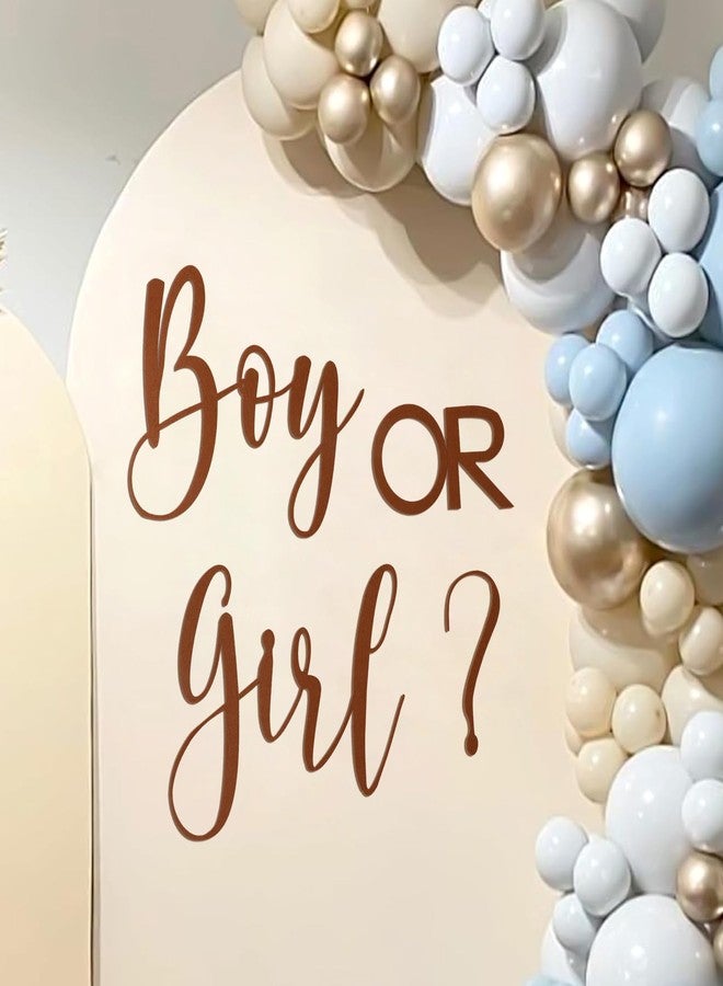 JarThenaAMCS لافتة كشف جنس المولود (ولد أم بنت) من JarThenaAMCS، لون بني، مصنوعة من اللباد، تُستخدم كخلفية لحفلات استقبال المولود، أو كخلفية لحفلات أعياد الميلاد الأولى، أو كقوس ديكور، أو كدعامة تصوير جدارية. - Image 1