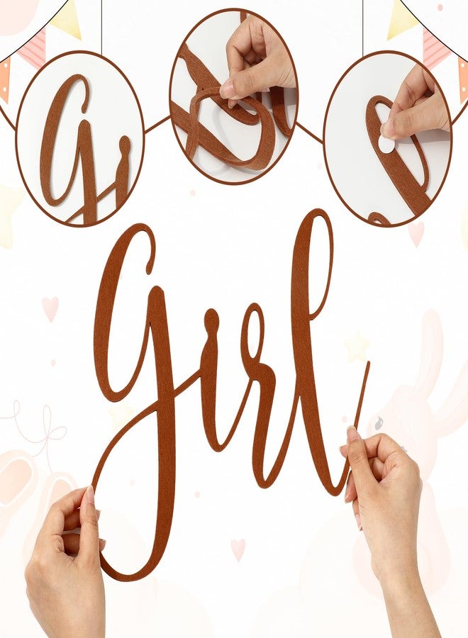 JarThenaAMCS لافتة كشف جنس المولود (ولد أم بنت) من JarThenaAMCS، لون بني، مصنوعة من اللباد، تُستخدم كخلفية لحفلات استقبال المولود، أو كخلفية لحفلات أعياد الميلاد الأولى، أو كقوس ديكور، أو كدعامة تصوير جدارية. - Image 3