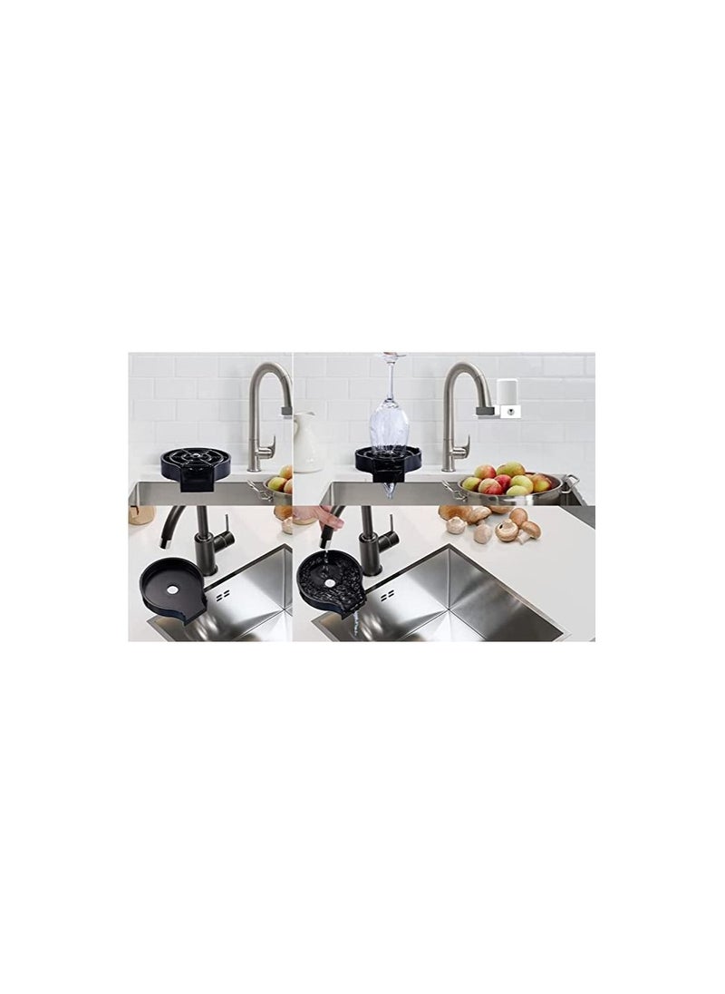 Spaceshoop Glass Rinser for Kitchen Sink Cup Cleaner for Sink Faucet Glass Bottle Washer Cleaner for Bar Sinks Kitchen Sink Accessories Automatic Cup Washer  - Image 4