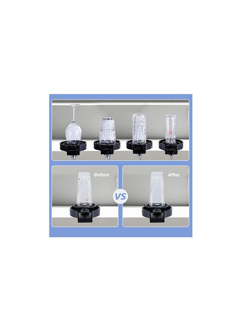 Spaceshoop Glass Rinser for Kitchen Sink Cup Cleaner for Sink Faucet Glass Bottle Washer Cleaner for Bar Sinks Kitchen Sink Accessories Automatic Cup Washer  - Image 5