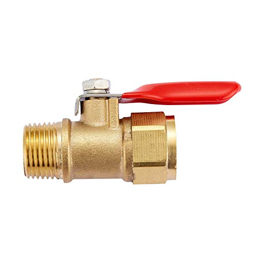 Minimprover Heavy Duty Brass 2 PCS Inline Mini Ball Valve Shut Off Switch, 3/8" NPT Male x 3/8 INCH NPT Female Pipe Fittings, 180 Degree Operation Handle, Rated to 600 WOG for Tank Drain - Image 2