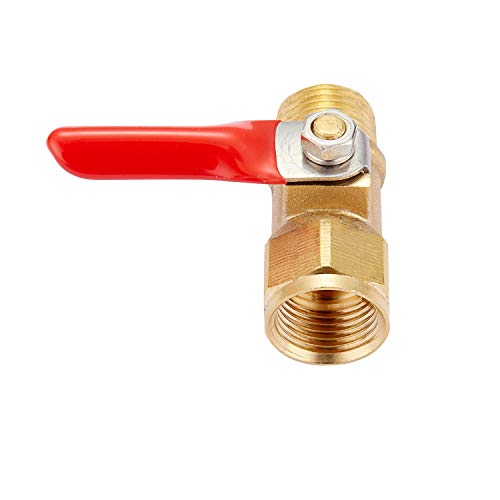 Minimprover Heavy Duty Brass 2 PCS Inline Mini Ball Valve Shut Off Switch, 3/8" NPT Male x 3/8 INCH NPT Female Pipe Fittings, 180 Degree Operation Handle, Rated to 600 WOG for Tank Drain - Image 5