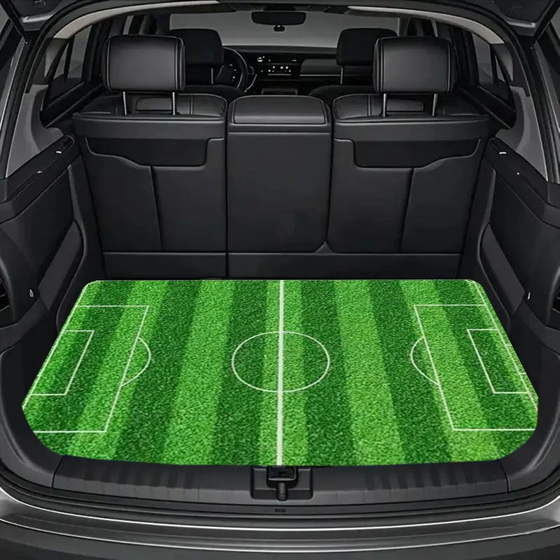 Football Pattern Trunk Mat 30x40 Inch Durable Car Liner Protects Cargo Area Reduces Wear Stylish Vehicle Interior Upgrade - Image 1
