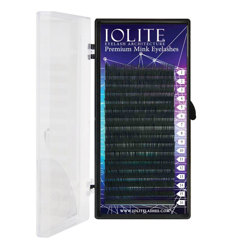 Iolite Premium Mink Eyelashes – Soft, Lightweight & Natural Look Lash Extensions for Professional Use (B Curl) Thickness 0.10mm - Mix 8 MM to 15 MM