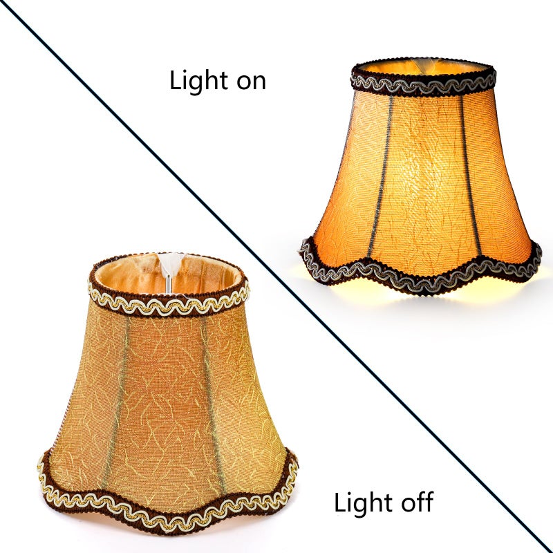 Hedume 6 Pack European Lamp Shade, Modern Clip On Droplight Wall Lamp, Chandelier Clip on Fabric Drum Lamp Shade for Table Candle Wall Light Replacement - Image 4