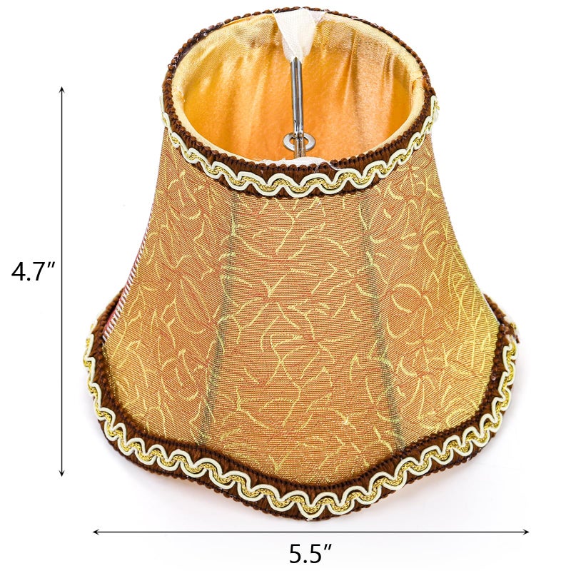 Hedume 6 Pack European Lamp Shade, Modern Clip On Droplight Wall Lamp, Chandelier Clip on Fabric Drum Lamp Shade for Table Candle Wall Light Replacement - Image 5