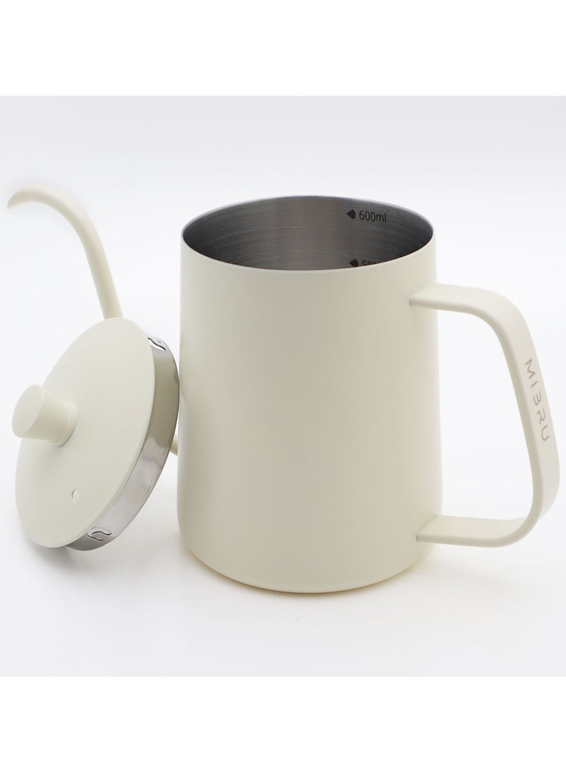 ميبرو إبريق شاي بتصميم معقوف مناسب للتقطير اليدوي أبيض 600ملليلتر - Image 2