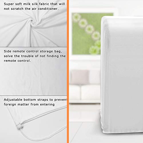 Luxiv Portable Air Conditioner Cover, Gray Portable AC Unit Cover 15 x 18 x 30" Anti-Dust Compact Air Conditioner Storage Bags Protection for Mobile AC (White) - Image 3