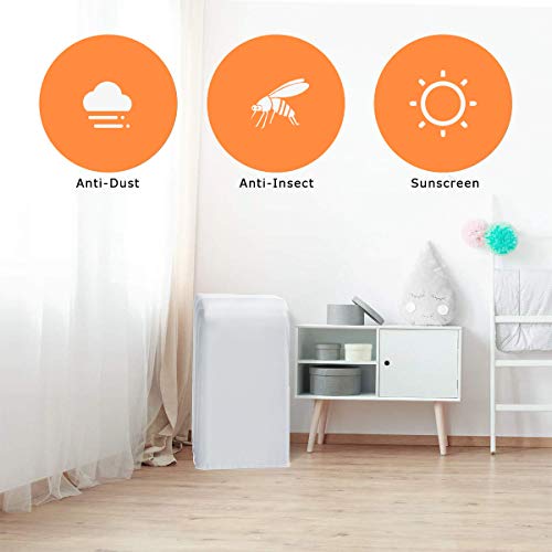 Luxiv Portable Air Conditioner Cover, Gray Portable AC Unit Cover 15 x 18 x 30" Anti-Dust Compact Air Conditioner Storage Bags Protection for Mobile AC (White) - Image 4
