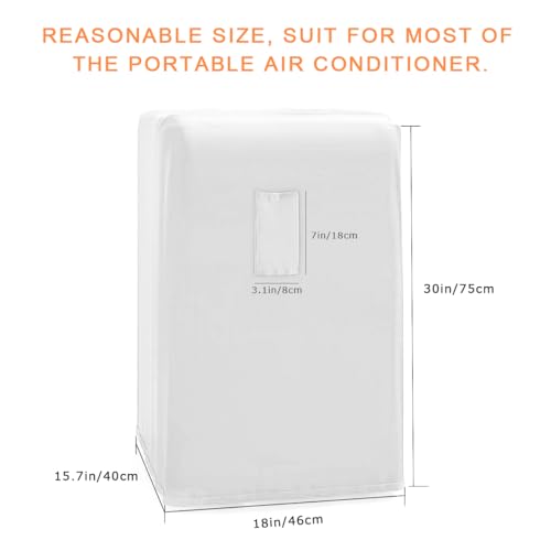 Luxiv Portable Air Conditioner Cover, Gray Portable AC Unit Cover 15 x 18 x 30" Anti-Dust Compact Air Conditioner Storage Bags Protection for Mobile AC (White) - Image 2