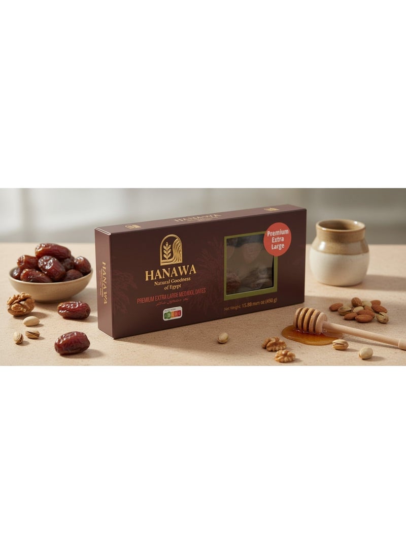HANAWA Premium SUPER JUMBOO Egyptian Medjool Dates 450g | Natural Luxury Dates | Vegan | No Added Sugar - Image 2