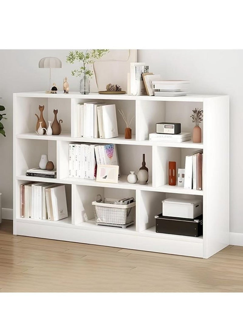 HAOWINS-PAN - Wood Modern Cube Bookcase with Closed Back and Multiple Shelves Floor Storage Cabinet for Home Office Study Room Library - Image 1