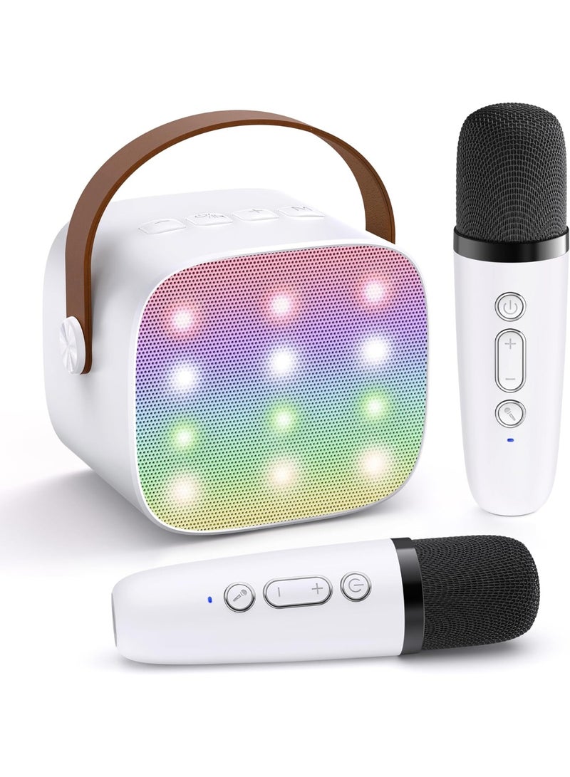 Mini Karaoke Machine for Kids, Portable Bluetooth Speaker with Wireless Microphone，Kids Music Player Toys for Girls and Boys,3,4, 5, 6, 7, 8+ Years Old, Teens Birthday (White-Unicorn) - Image 1