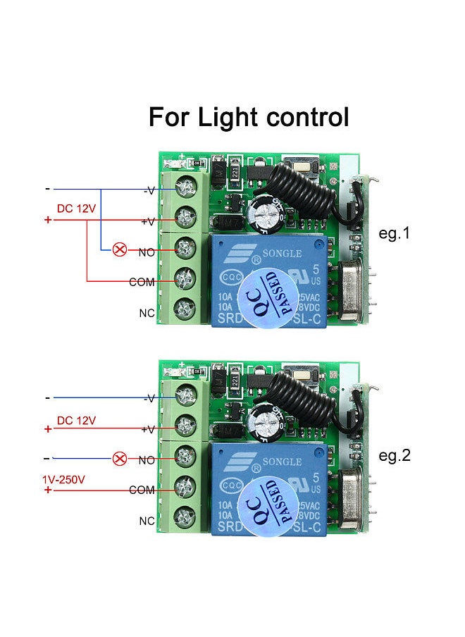 Generic - Universal Wireless Remote Control Switch DC 12V 1CH Relay Receiver Module and RF Transmitter Electronic Lock Control - Image 1