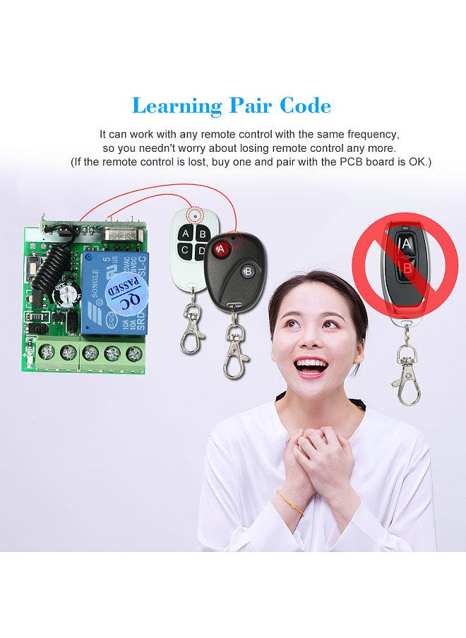 Generic - Universal Wireless Remote Control Switch DC 12V 1CH Relay Receiver Module and RF Transmitter Electronic Lock Control - Image 1