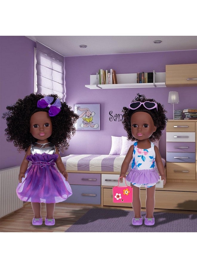 إبودي دمى وإكسسوارات إي بودي، دمية طفل أفريقية، دمية طفل حديث الولادة، 14.5 بوصة، مجموعة دمى طفل سوداء، بتصميم صيفي - Image 4