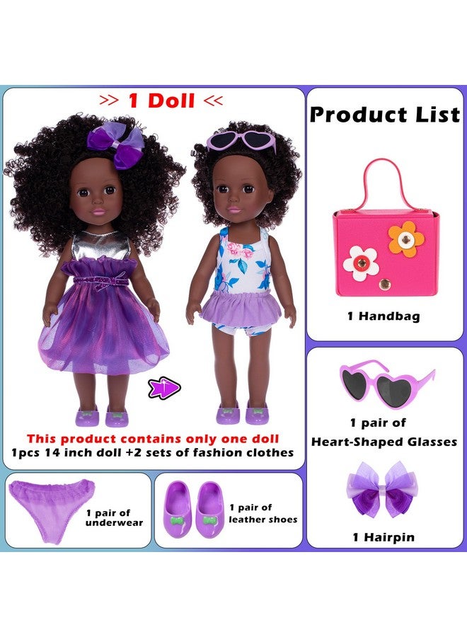 إبودي دمى وإكسسوارات إي بودي، دمية طفل أفريقية، دمية طفل حديث الولادة، 14.5 بوصة، مجموعة دمى طفل سوداء، بتصميم صيفي - Image 2