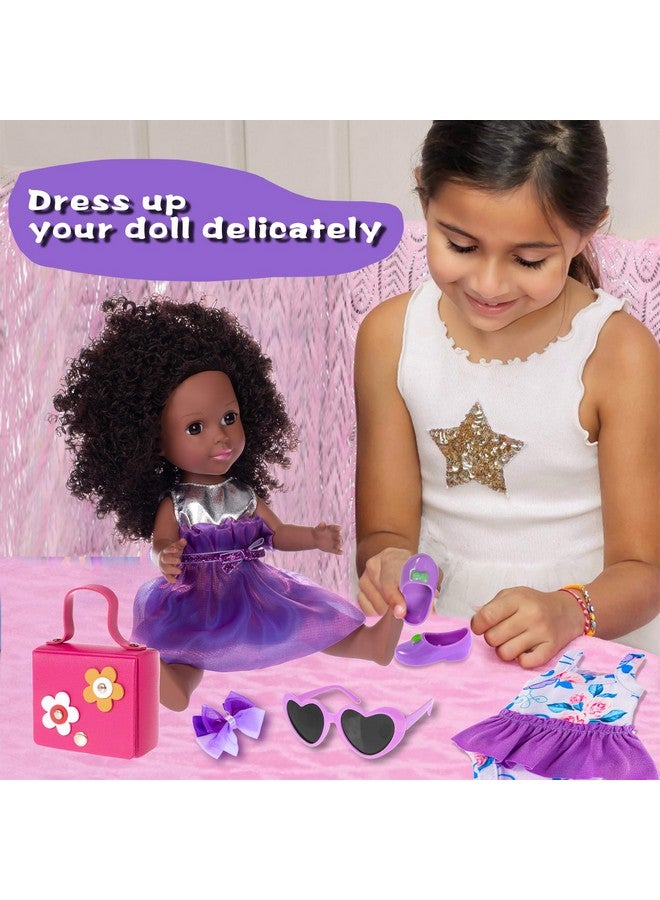 إبودي دمى وإكسسوارات إي بودي، دمية طفل أفريقية، دمية طفل حديث الولادة، 14.5 بوصة، مجموعة دمى طفل سوداء، بتصميم صيفي - Image 3