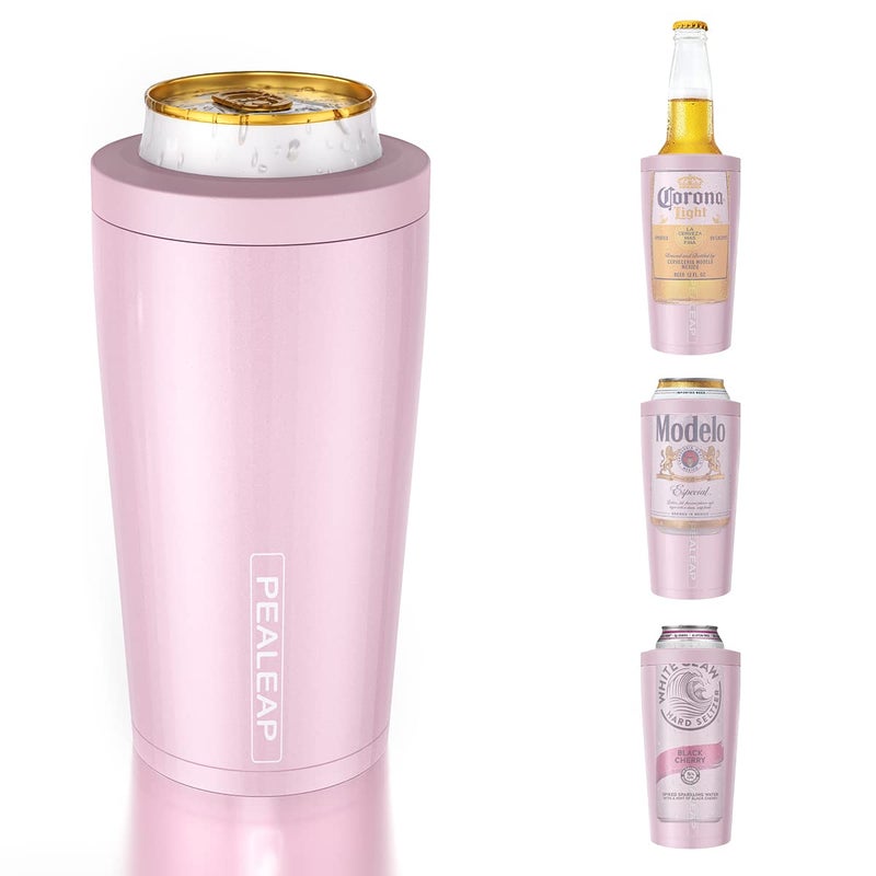 4 in 1 Insulated Slim Can Cooler for 12 OZ Cans and Beer Bottle  Keep 8 Hours Cold Easy to Hold  Stainless Steel Can Holder Double Walled Can Insulator for Hard Seltzer and More Blush